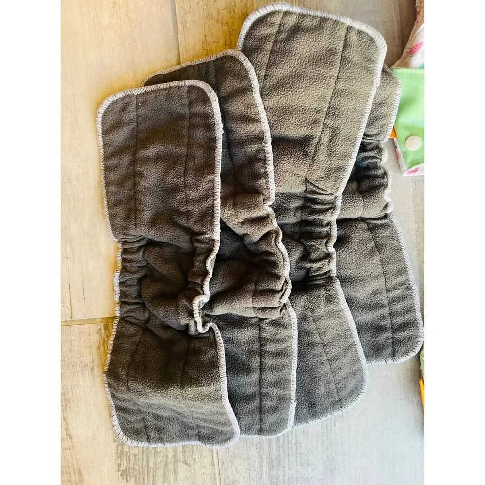 Lot Set Of 4 HAPPY FLUTE Reusable Washable Cloth Cover w/ Bamboo Charcoal Liners